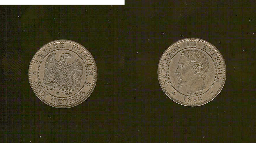 Deux centimes Napoléon III 1856MA SUP+